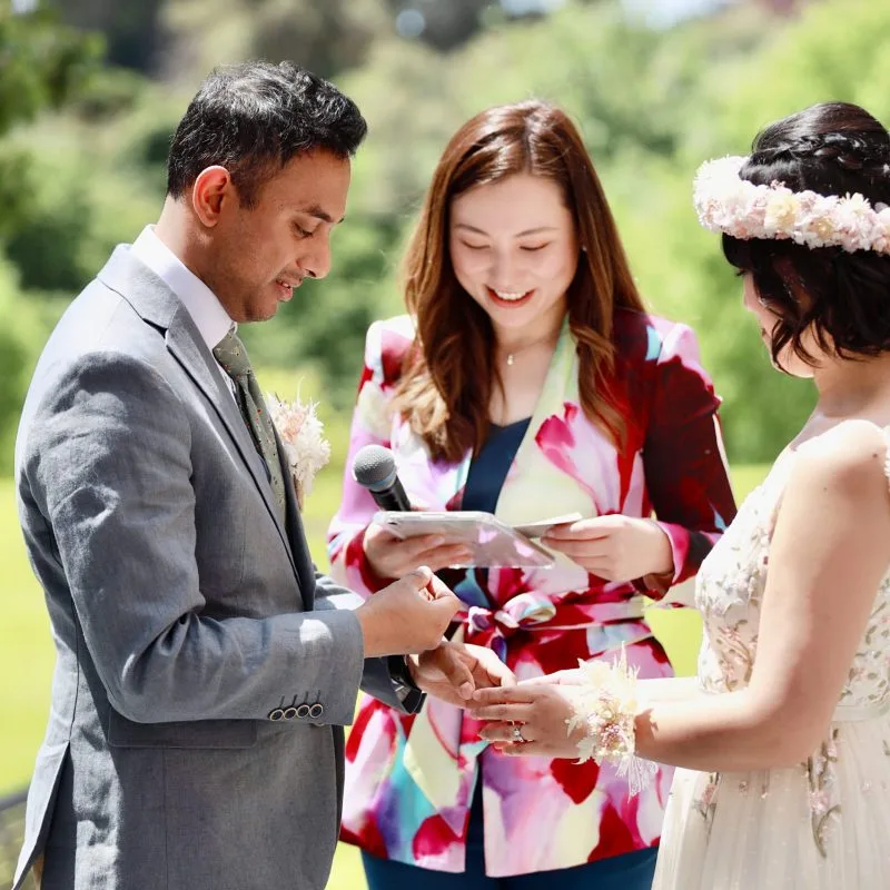 Civil wedding ceremony conducted by celebrant Jenny Chiu
